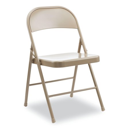 ALERA Armless Steel Folding Chair, Supports Up to 275 lb, Tan, PK4, 4PK ALECA945